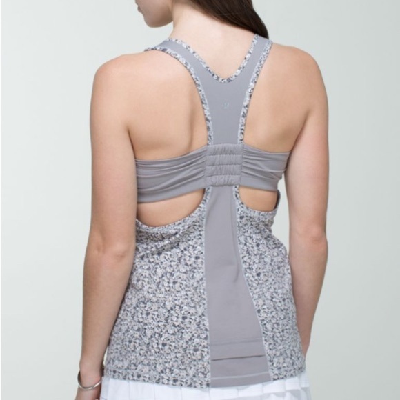 Lululemon Athletica Tone It Tank- Gray Floral - Picture 6 of 8